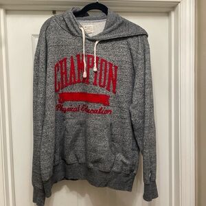 Vintage Champion Gray Hoodie with Red Logo men’s x large 90s